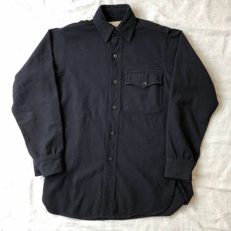 40s U.S.NAVY CPO wool shirt 片ポケ アンカーボタン シャツ ビンテージ ミリタリー アメリカ マチ付き ジャケット デニム M65 N-1 A-1