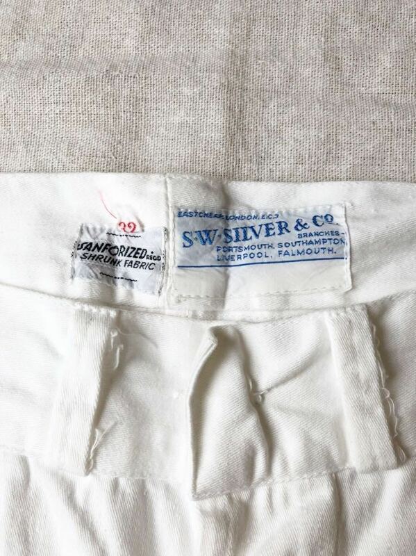 50s S・W・SILVER&CO trousers pants militaryイギリス ミリタリー 白 ビンテージ フランス ユーロ パンツ 60s cc41 Royal Navy vintage