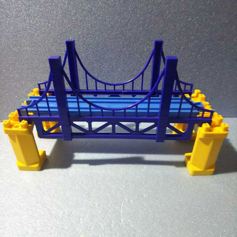 プラレール【同梱OK】鉄橋 つり橋 吊り橋 橋脚 ブルー 青