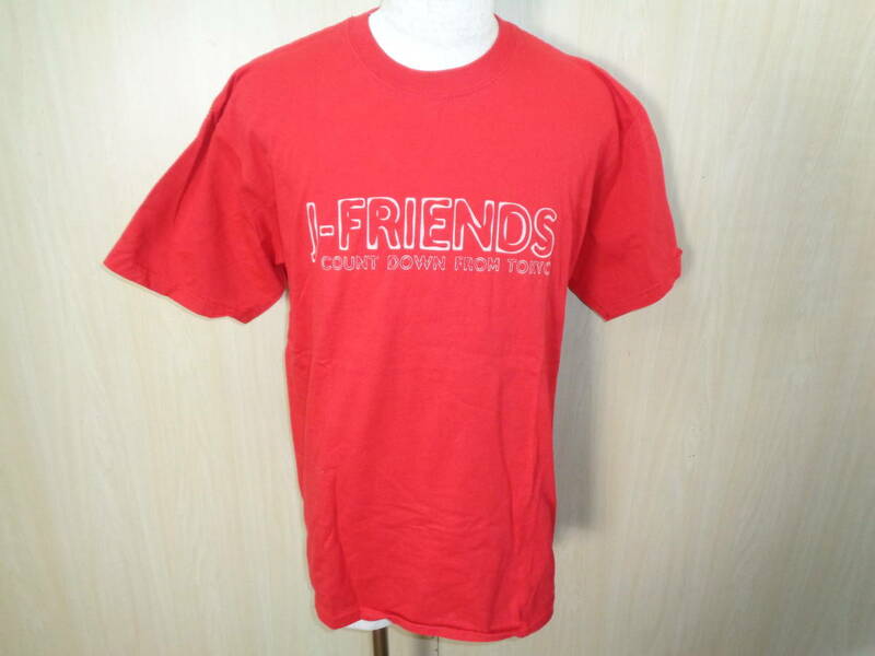b822◆00's J-FRIENDS 2000-2001 ジャニーズカウントダウン 東京ドーム Tシャツ◆Jフレンズ 赤色 TOKIO KinKi Kids V6 ネコポス便 4F