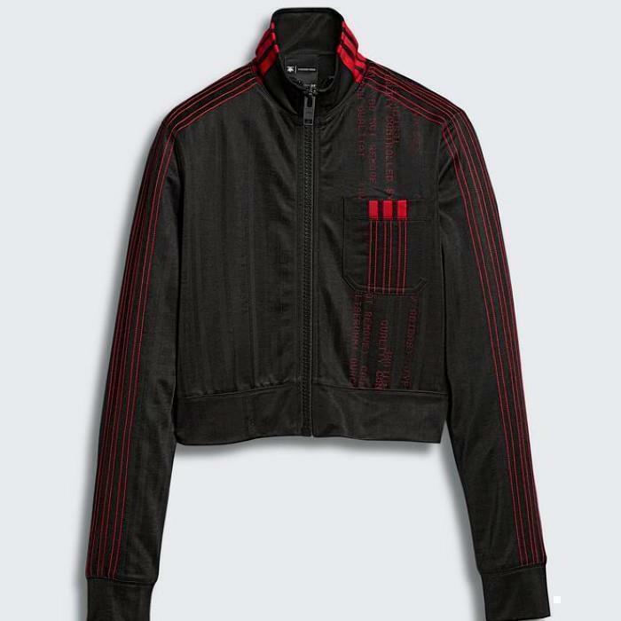 3万新品アディダスアレキサンダーワントラックジャケットM黒赤adidasOriginalsアウタージャージラインコラボブラックレッド