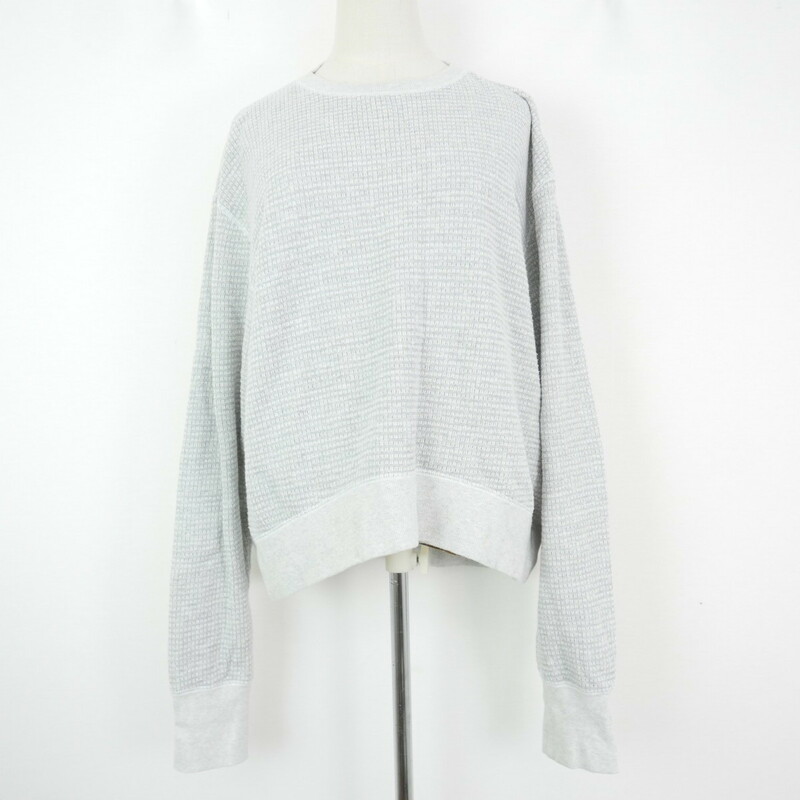 18AW jonnlynx ジョンリンクス INLAY PULLOVER GRAY M レディース コットン トップス 無地プルオーバー 長袖スウェット