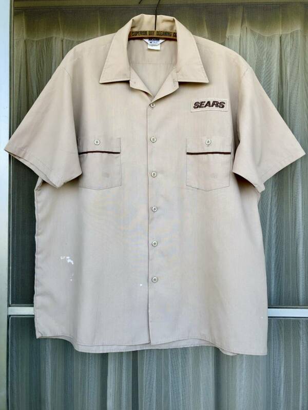 70s 80s ヴィンテージ USA製 SEARS シアーズ 半袖 ワークシャツ ストアブランド ストアユニフォーム / ビッグマック JC PENNY