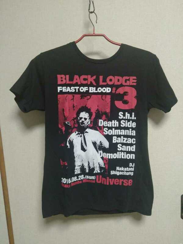 即決　美品 BLACK LODGE FEAST OF BLOOD #3 味園 2016ツアーTシャツ ロックTシャツ Mサイズ 黒 送料230円