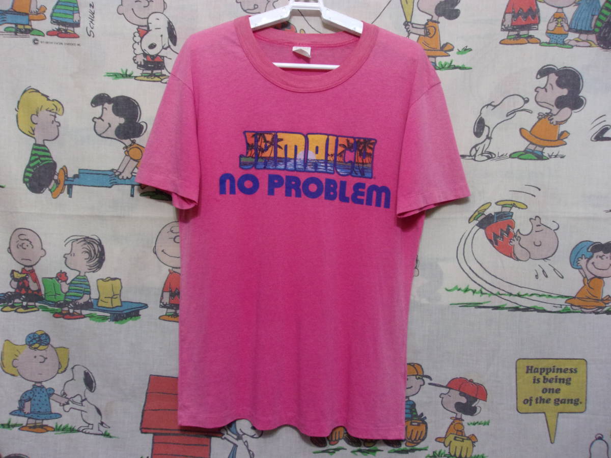 OLD JAMAICA NO PROBLEM Tシャツ M 70s 80s 90s ジャマイカ製 ノープロブレム トップス Vintage 古着 レゲエ REGGAE ラスタ カリブ海