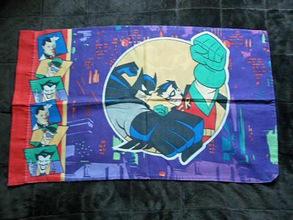 1995年製★USA 輸入 ネオ・ビンテージ！バットマン＆ロビン＆ジョーカー 枕カバー BATMAN ROBIN 「DC COMICS」ピローケース 古着 VINTAGE