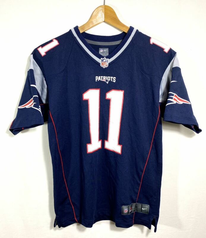 ■ 子供用 NFL New England Patriots #11 [EDELMAN] ユニフォーム サイズL アメフト ペイトリオッツ Tシャツ キッズ ジャージ ■