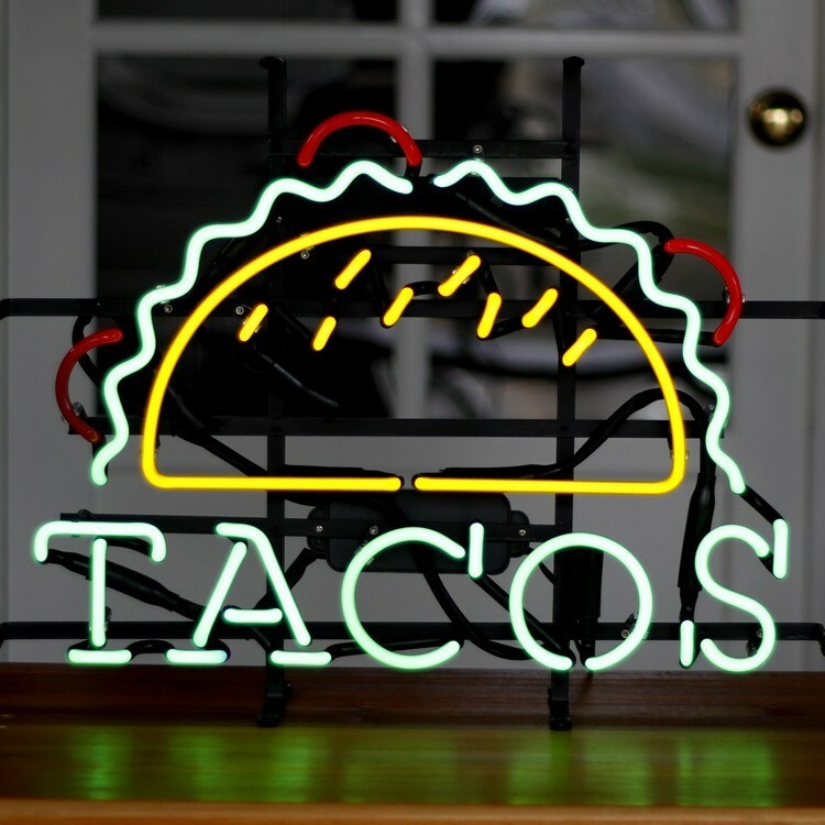 アメリカンネオンサイン TACOS タコス 縦45×横58cm 店舗装飾 インテリア レストラン メキシカン アメリカ雑貨