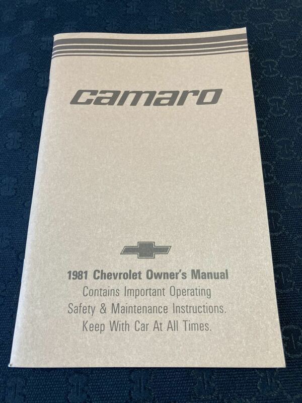 1981 CHEVROLET シボレー カマロ etc オーナーズマニュアル Guide! 本国英字！車載！ 210x135 7-9 新品未使用品