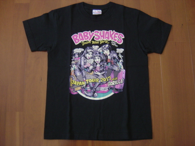 BABY SHAKES JAPAN TOUR 2017 GORILLA Tシャツ Sサイズ ブラックRockin' Jelly Bean ロッキンジェリービーン・デザイン 中古・自宅保管品
