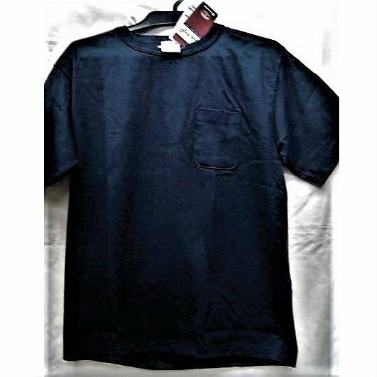 送料無料 Champion チャンピオン ヘビーウェイト 厚地 ポケット Tシャツ 半袖 紺 M T-1011 USA 米国製 C3-B303 メンズ レディース 