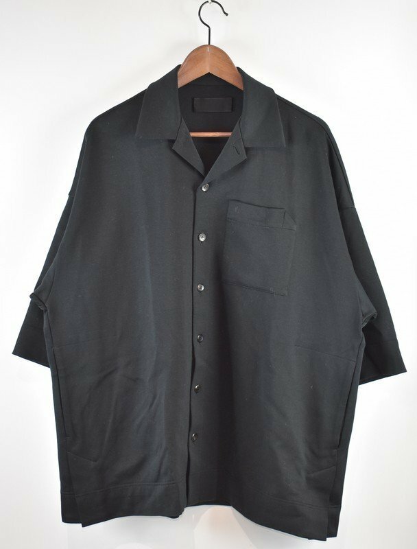 th/ティーエイチ　22SS　ショートスリーブオーバーサイズシャツ　半袖シャツ　2201-SH26-M108　サイズ：0　カラー：ブラック