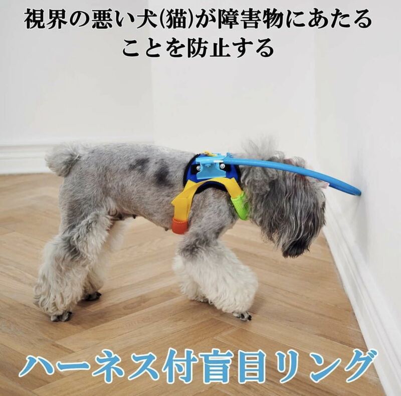 ペット用盲目リング フェイスガード セーフリング 盲犬杖 衝突防止 XSサイズ 犬 猫 老犬 高齢犬 目の不自由 白内障 視覚障害
