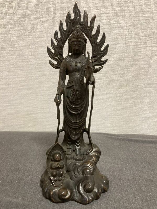 仏像 観音菩薩像 仏教美術 銅製 