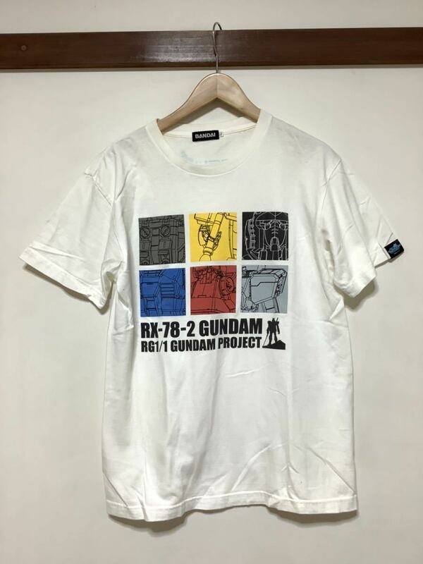 な970 ガンダム 半袖Tシャツ L ホワイト RG1/1 GUNDAM PROJECT BANDAI バンダイ