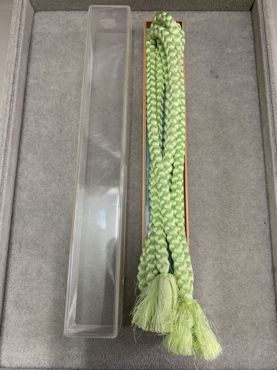 和装小物 着物 帯締め 黄緑色(60サイズ)