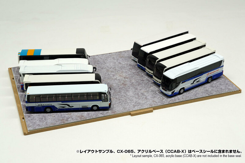 1/80　CXBS-C080-011a　421x251mm　駐車場　バス　[箱庭技研]コレクションケースX用ベースシール