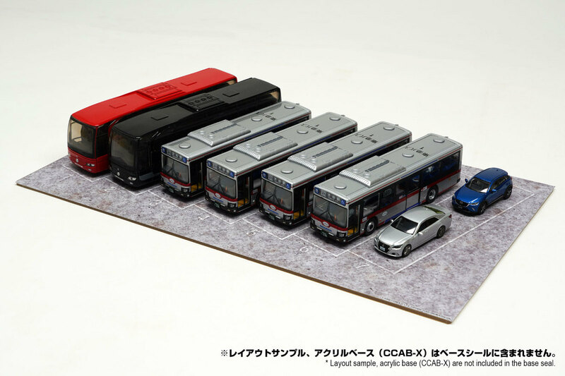 1/64　CXBS-C064-011a　421x251mm　駐車場　バス　[箱庭技研]コレクションケースX用ベースシール