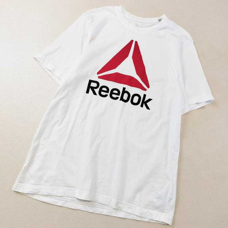 Reebok　リーボック　ロゴプリントTシャツ 半袖Tシャツ 古着　ホワイト　Lサイズ