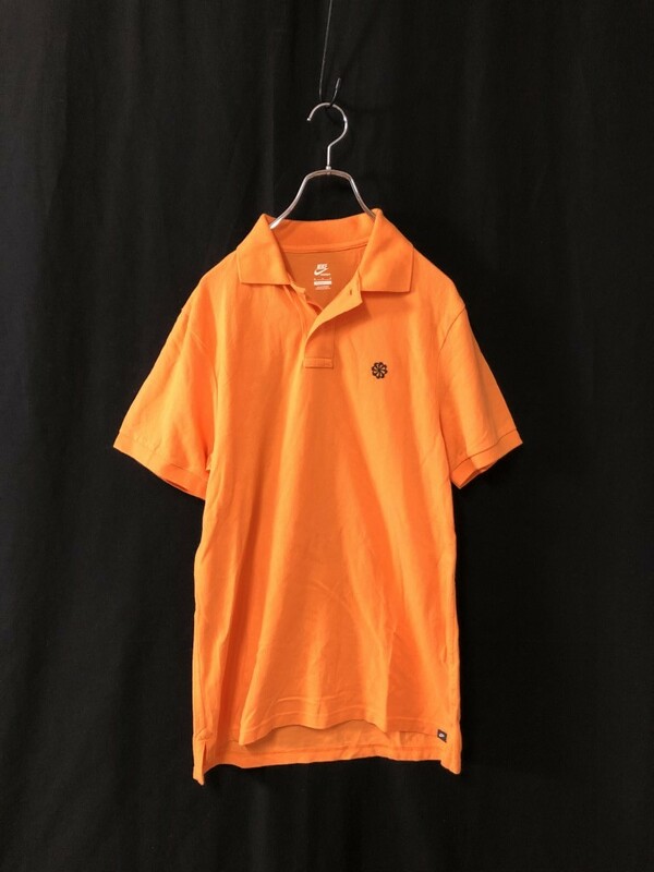 ◆NIKE ナイキ 風車ロゴ刺繍　半袖 ポロシャツ M　オレンジ