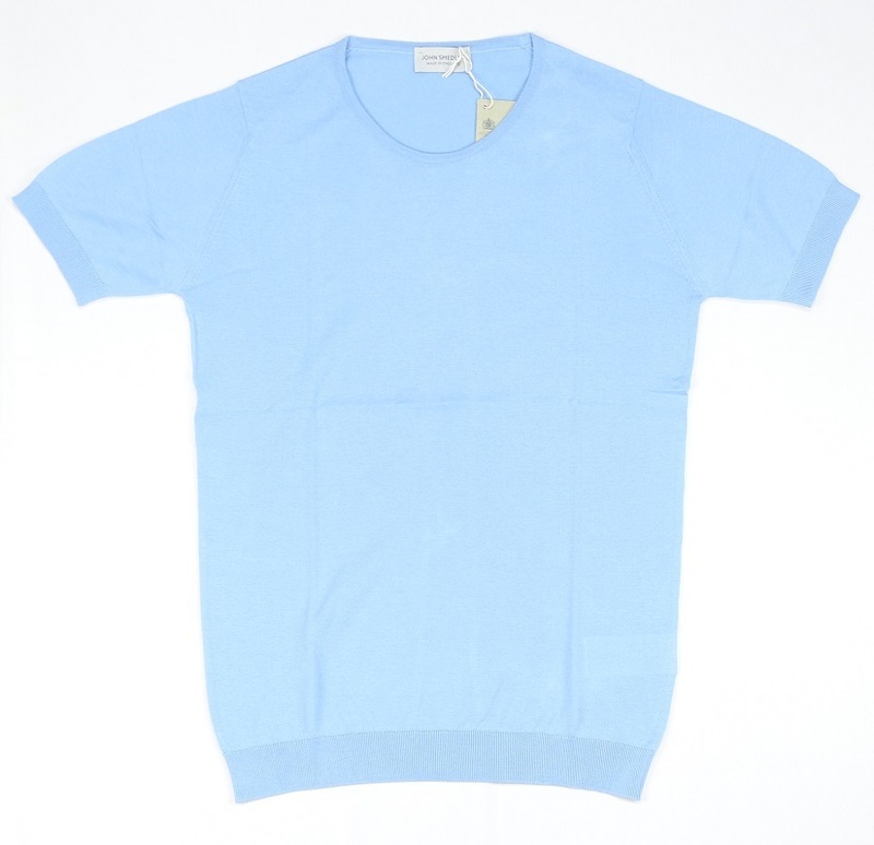 新品 John Smedley　ジョンスメドレー 最高級シーアイランドコットン　Tシャツ XLサイズ 　EVENTIDE BLUE