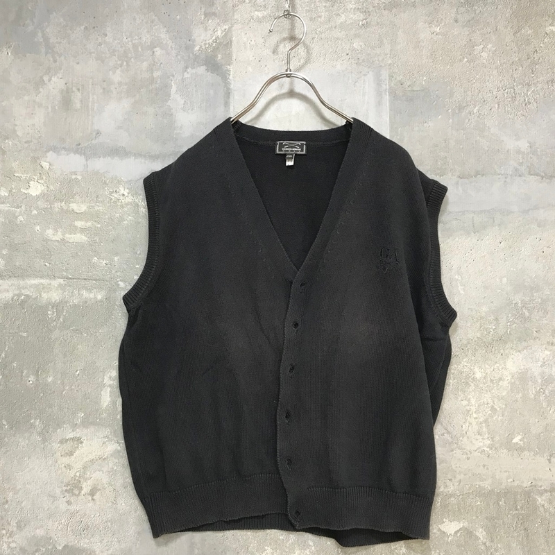 ◆大きいサイズ◆XL◆お洒落な逸品◆GIORGIO ARMANI/ジョルジオ・アルマーニ ニット ベスト ネイビー 紺 メンズ USA36 K161 ｃ4375