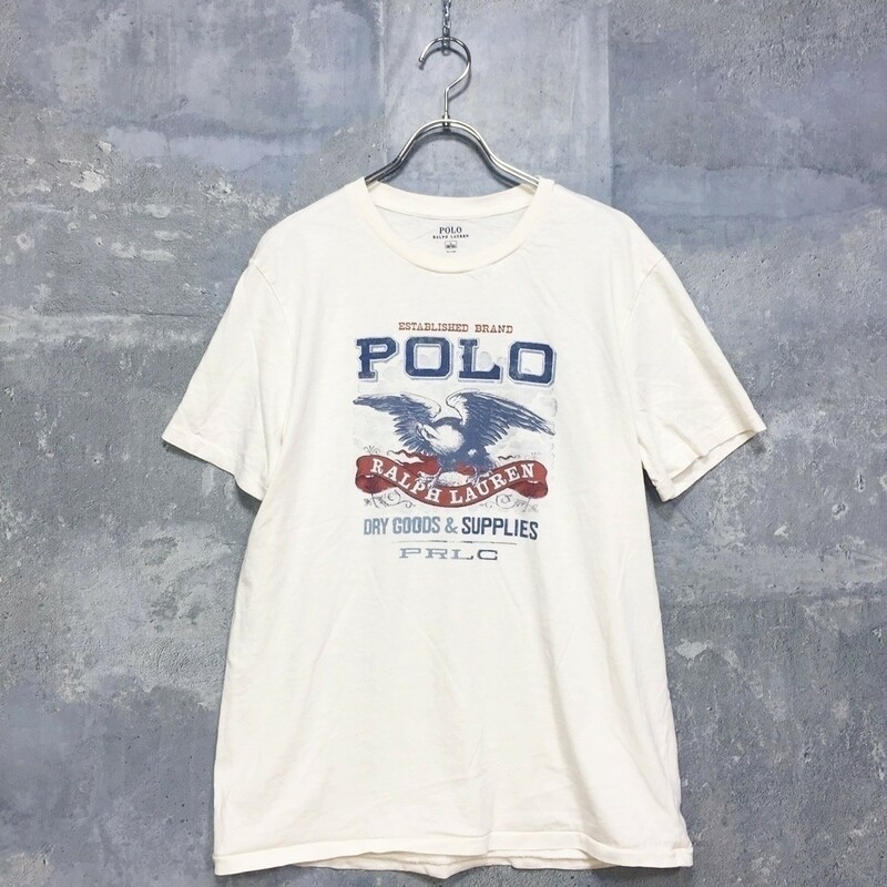 ◆大きいサイズ◆L◆お洒落な逸品◆POLO RALPH LAUREN/ポロ ラルフローレン Tシャツ 半袖 メンズ Tシャツ ホワイト サイズL K18 ｃ2874