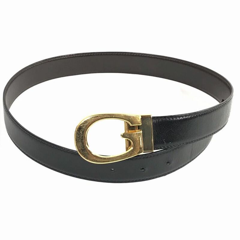 【グッチ】本物 GUCCI ベルト Gロゴバックル 全長89cm 幅3cm リバーシブル 本革 レザー メンズ レディース サイズ調整可能 送料520円