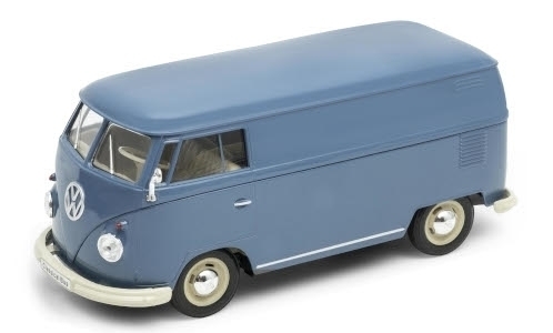 1/24 フォルクスワーゲン ワーゲンバス バス ブルー 青 ボックスワゴン Welly VW T1 box wagon blue 1963 1:24 梱包サイズ60