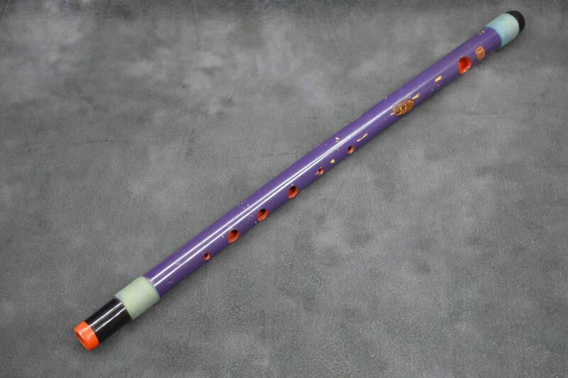 (NK☆) 横笛 和楽器 1.8 高天雅 紫 塗り 全長 約 38.5cm 直径 約 1.1cm 趣味 コレクション 篠笛 六本調子 伝統 稽古 笛