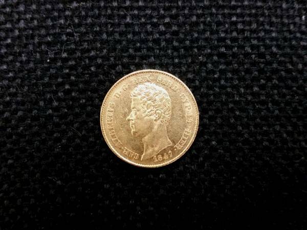 ◆　（美品）1847年　イタリア　アルベルト　20リレ金貨　◆
