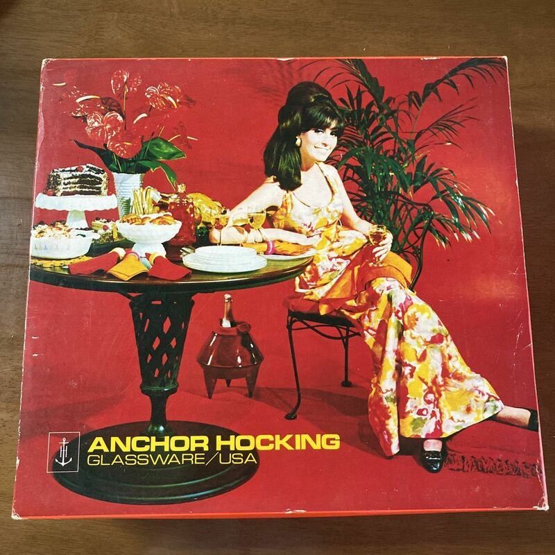 未使用 箱付 廃盤ファイヤーキング ANCHOR HOCKING SALOON SET シェル12点セット アンカーホッキング シェル ピーチラスター アンティーク