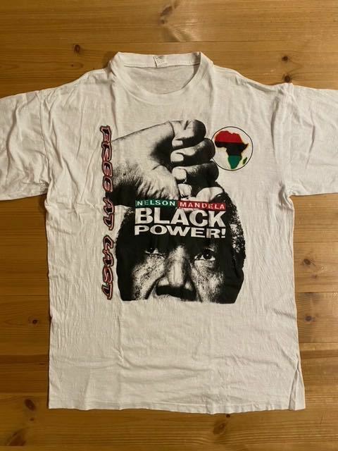 90's JUN JUL NELSON MANDELA/ネルソンマンデラ Vintage S/S T-Shirt/ヴィンテージ 半袖Tシャツ / MALCOLM X マルコムX キング牧師