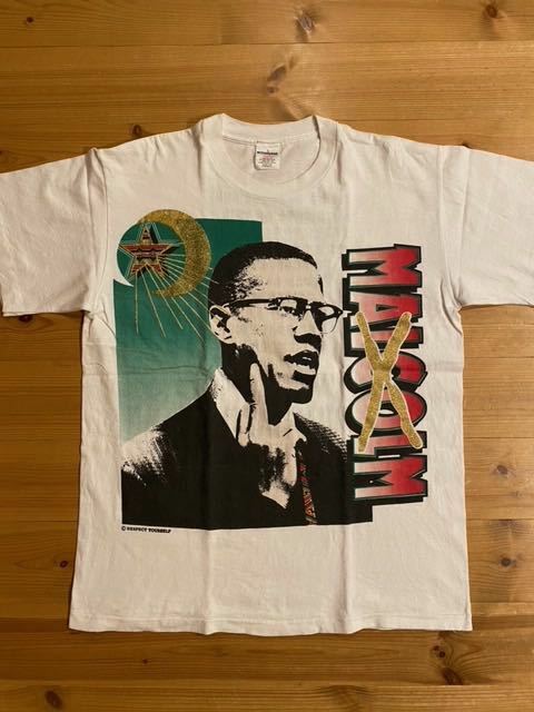 90's ACTIVEWEAR/アクティブウェアー Vintage S/S T-Shirt MALCOLM X/マルコムエックス 黒人 偉人 牧師 公民権運動 / キング牧師