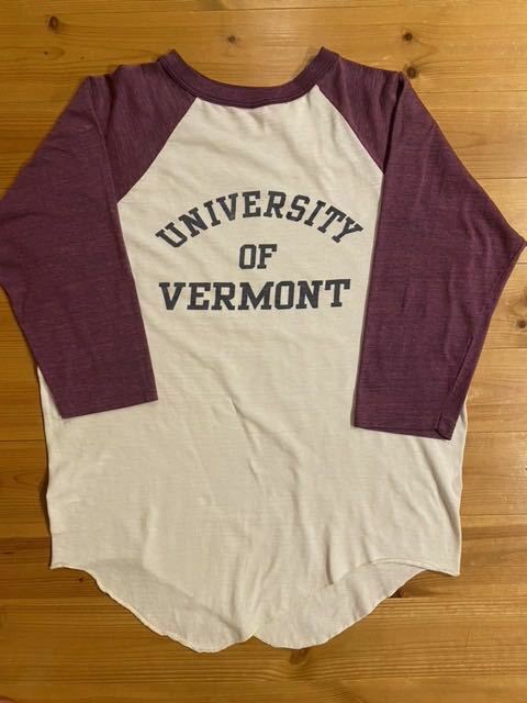 70's UNKNOWN Vintage Baseball T-Shirt/ヴィンテージ ベースボールTシャツ 3段染み込みカレッジプリント / Velva Sheen/ベルバシーン