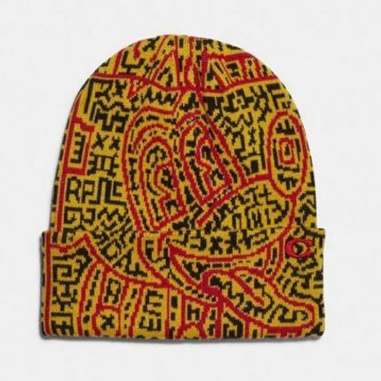 送料込●新品●完売品 価22000 MICKEY MOUSE × Keith Haring × COACH ニットキャップ 限定コラボ ミッキーマウス キースヘリング コーチ