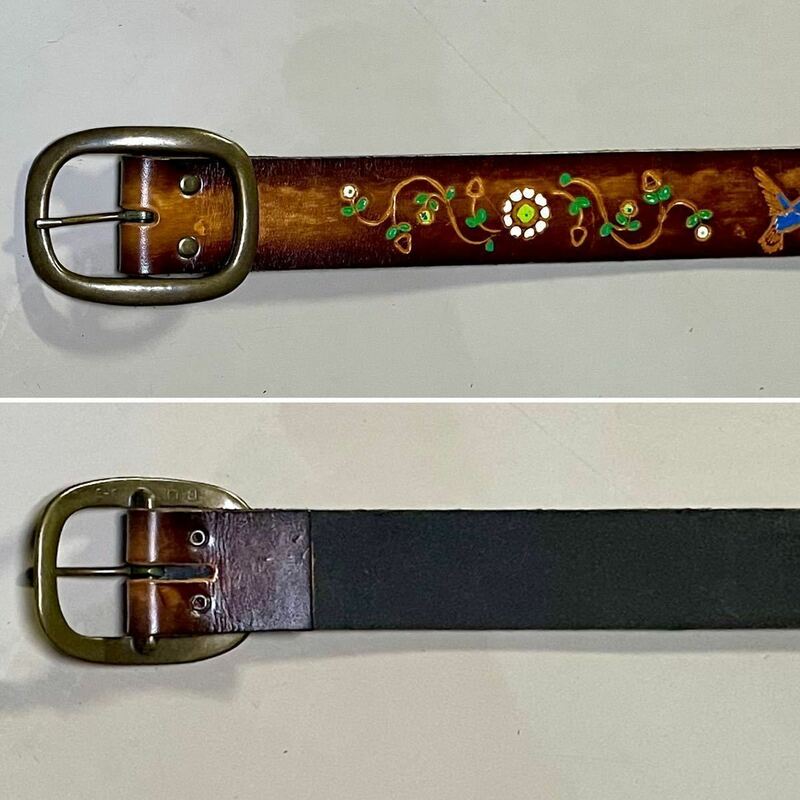 Unknown Embossing Leather Belt Size 32