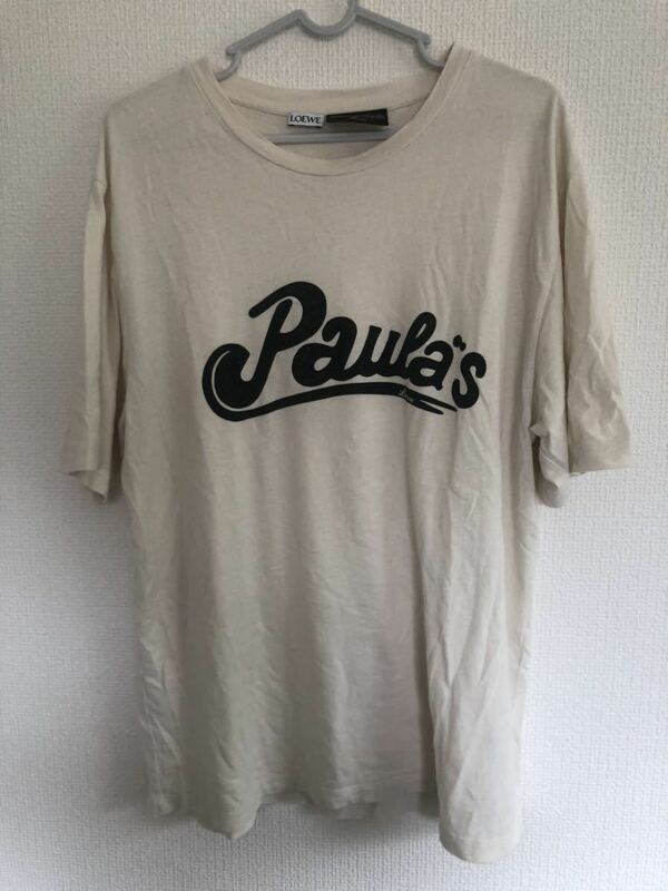 LOEWE Paula’s ibiza ロエベ　プリントTシャツ オフホワイト 生成り　Lサイズ　パウラズイビザ