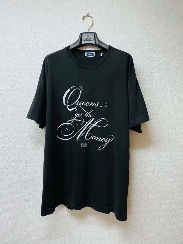 KITH NYC キス 21年春夏 Queens Get The Money Vintage Tee ヴィンテージ加工Tシャツ 定価15,400円 L 送料210円〜 メンズ カットソー