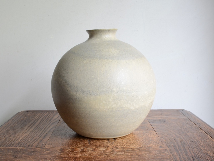 アンティーク花器 オブジェ ヴィンテージ デザイン 陶器 フラワーベース（H18.5cm） 華道 花瓶 生け花 ポット