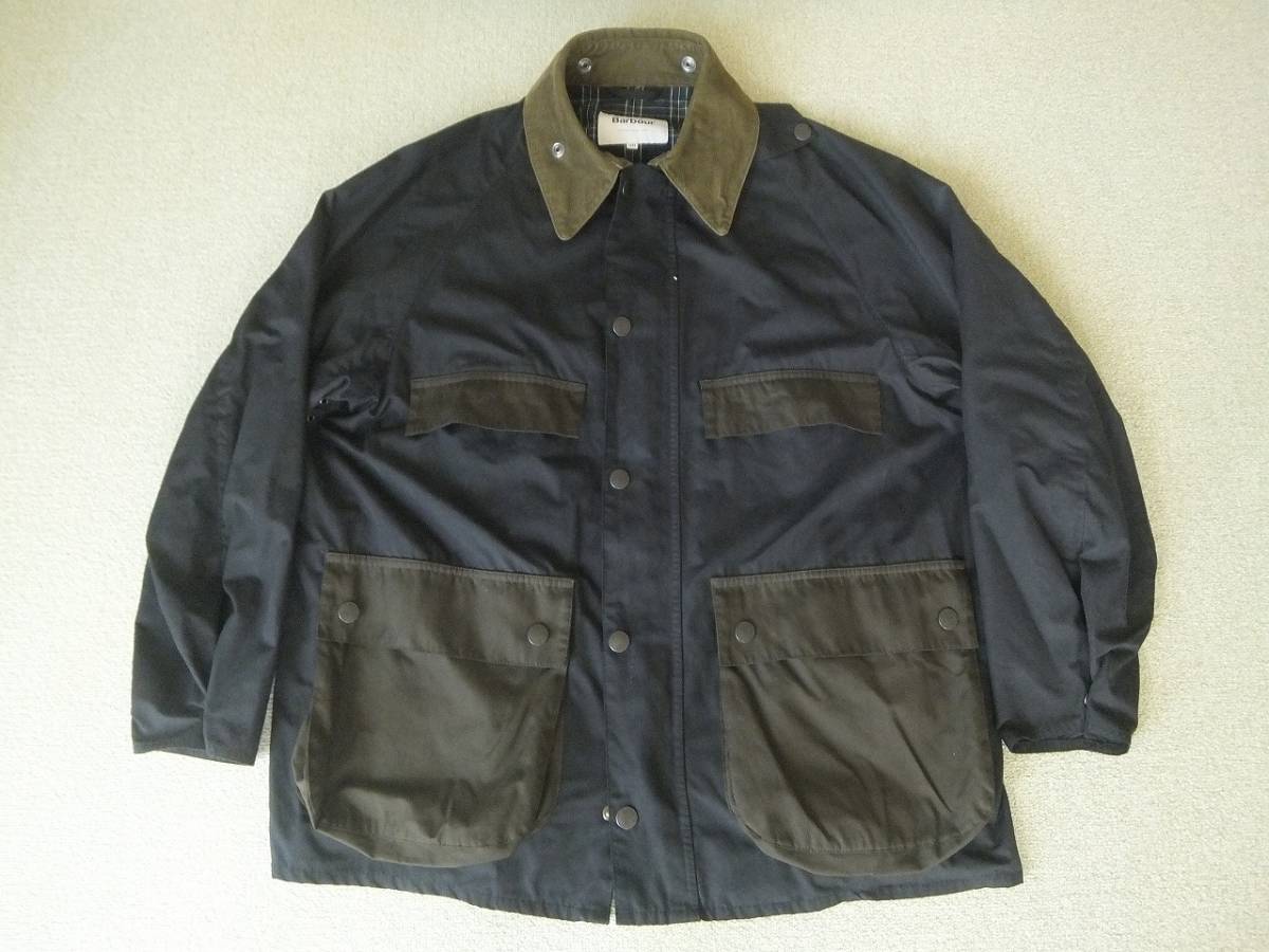 希少 Barbour nano universe 別注 OVER SIZE BEDALE オーバーサイズ ハンティングジャケット ブラック ダークカーキ 38 M