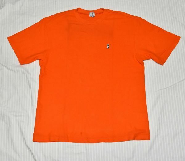 ★OLIVER★パグ犬（ブルドッグ）がマークのオリバー 男の色気を一層演出させる人気のオレンジ色 ロゴアップリケ付き半袖TシャツM