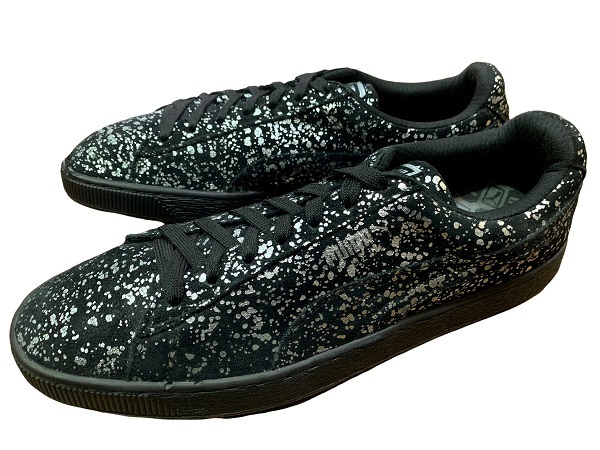 ビッグサイズ レア PUMA プーマ SUEDE SPLATTER METALLIC スエード スプラッター メタリック ブラック/シルバー 30cm US12 CLYDE クライド