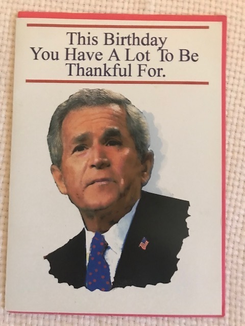 ジョージ・ウォーカー・ブッシュ（George W. Bush）元アメリカ大統領　バースデーポストカード（封筒付）未使用品
