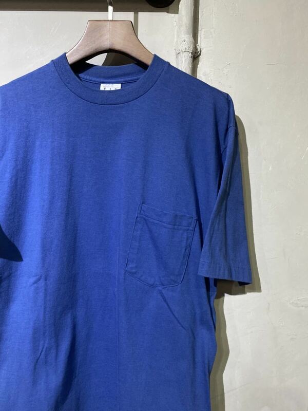 【即決】90s OLD GAP オールド ギャップ ポケット Tシャツ ポケT ミミ付き シングルステッチ ブルー 青 usa アメリカ製 古着 S