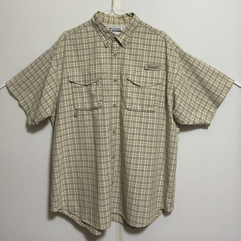 90 s Columbia コロンビア　PFG フィッシングシャツ　半袖シャツ　サイズ　M チェック柄　USA アメリカ 90年代