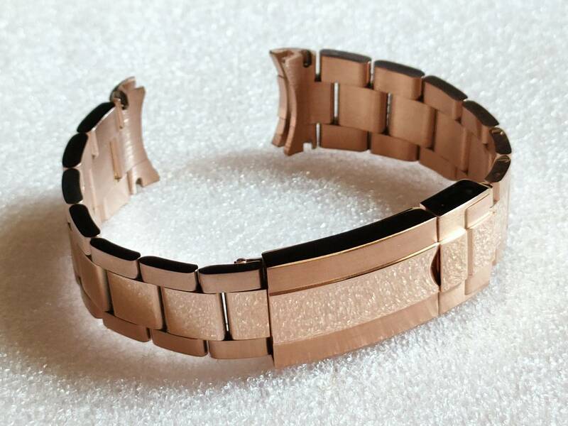 【未使用】ステンレス腕時計ベルト ローズゴールド バックル40ｍｍ 互換品 （訳あり）SBRK-1