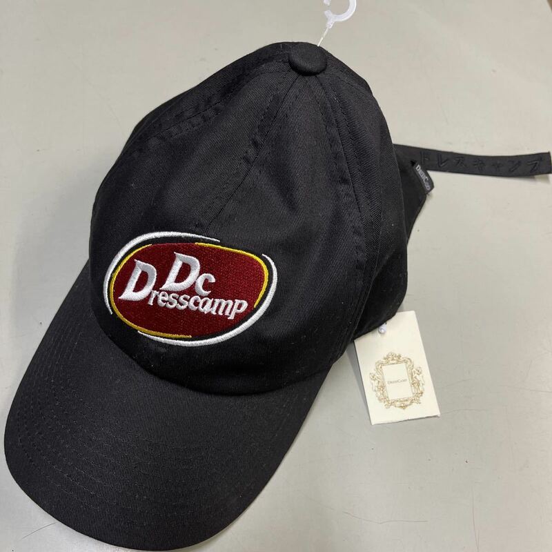 DRESSCAMP ドレスキャンプ 帽子 キャップ ブラック 黒 CAP 未使用 刺繍 ドクターペッパー柄