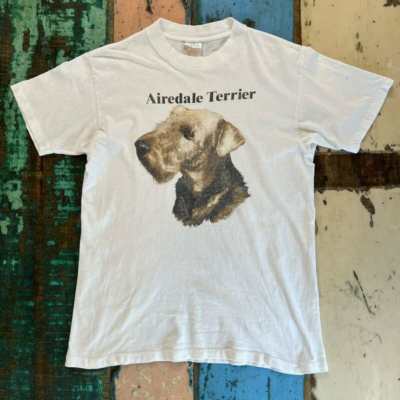 80's アメリカ製 ビンテージ airedale terrier tシャツ エアデール テリア アニマル ヴィンテージ vintage USA サイズM