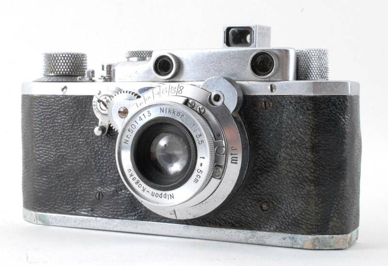 【現状品】Hansa Canon Body S/N w/ Nikkor 50mm 3.5, Leather Case キヤノン ニッコール Q4016@SK